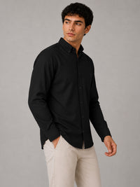 Black Linear Linen Shirt