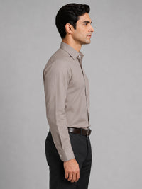 Brown Formal Oxford Cotton Shirt For Men