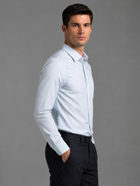 Firozi Blue Pinstripe Oxford Shirt For Men