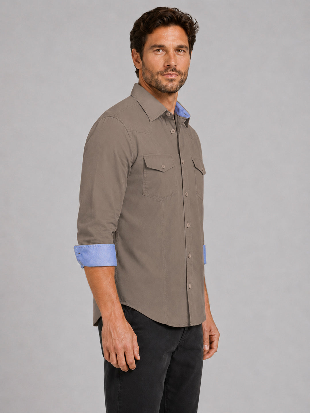 Cargo Style Khaki Shirt