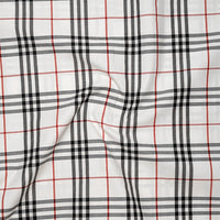 White Tartan Check Cotton Shirt For Men