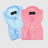 Sky Blue & Red Premium Oxford Check Shirts – Pack of 2