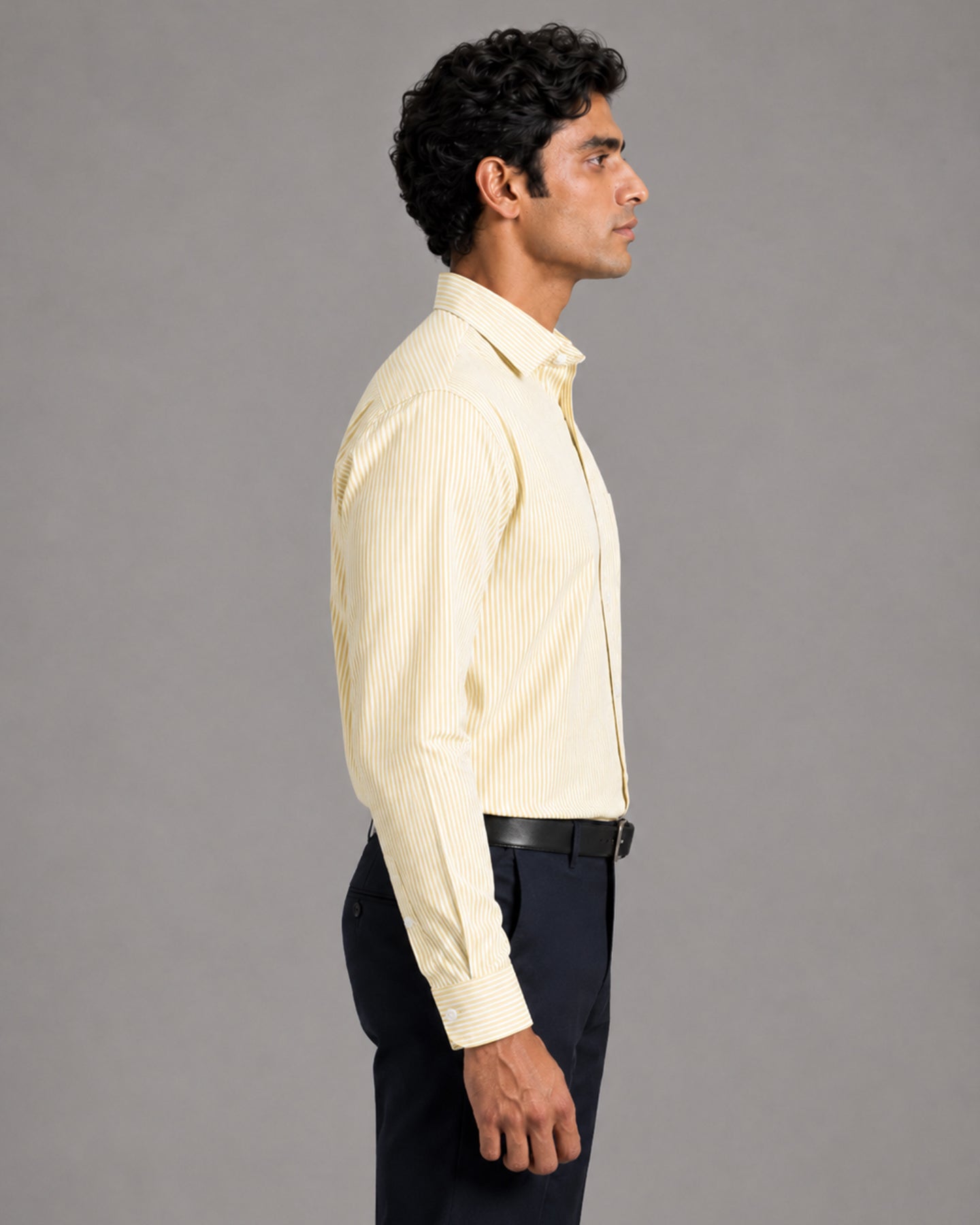 Lemon Stripe Oxford Shirt For Men