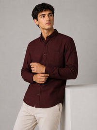 Maroon Linear Linen Shirt
