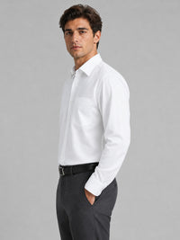 Pearl White Formal Oxford Cotton Shirt For Men