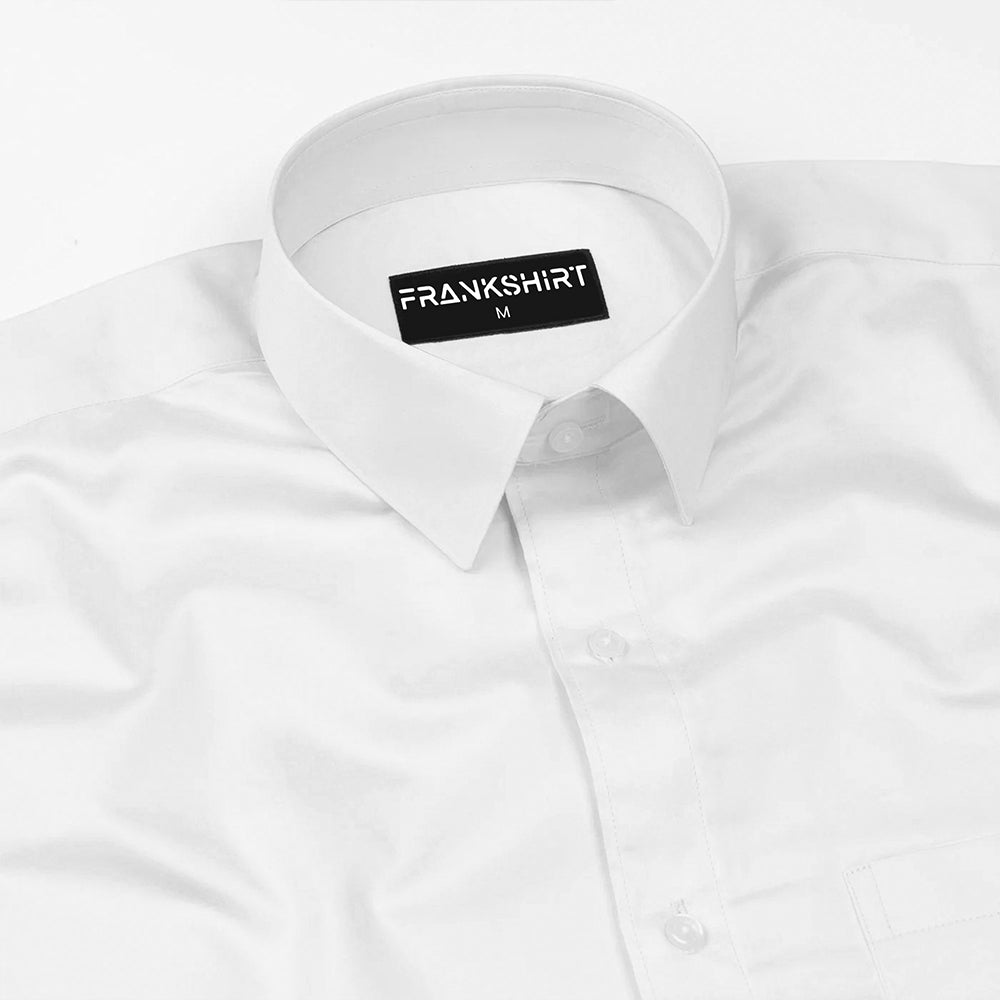 300GSM Premium Satin Shirt Combo for Men (White & Deep Navy)