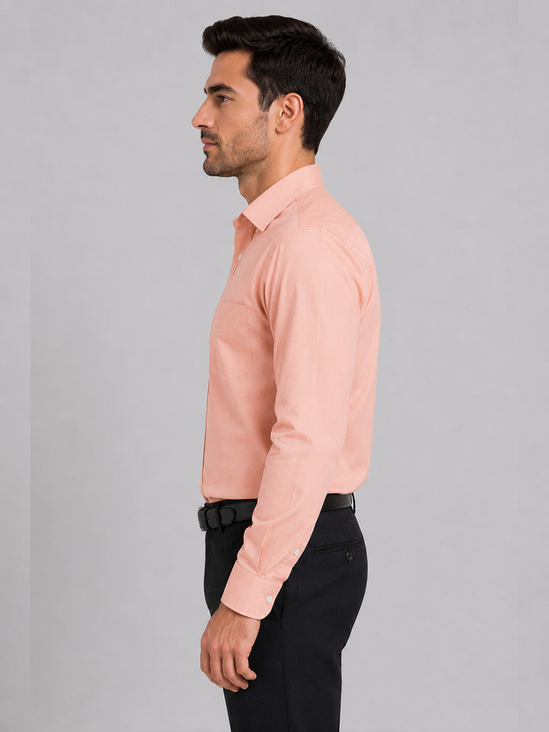 Peach Formal Oxford Cotton Shirt For Men