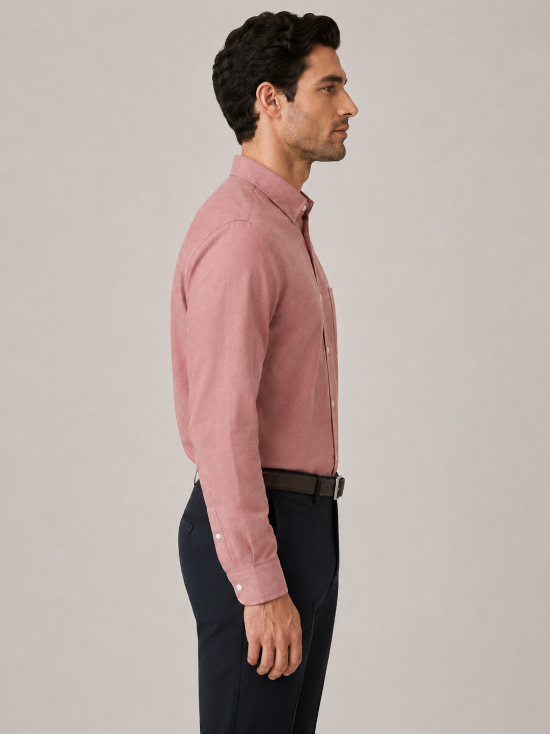 Maroon Formal Oxford Cotton Shirt For Men
