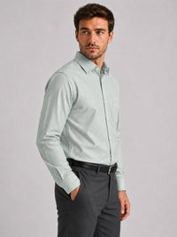 Dark Green Stripe Oxford Shirt For Men
