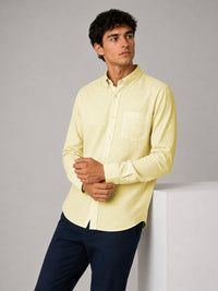Soft Lemon Linear Linen Shirt