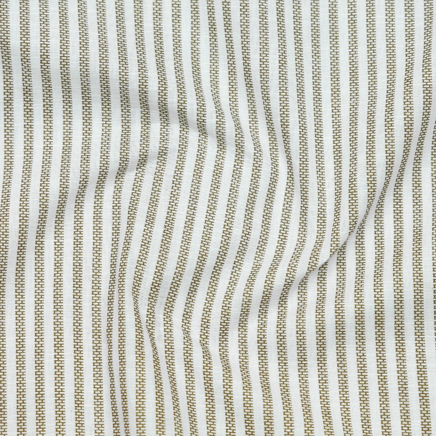 Close-up of Green and white striped fabric