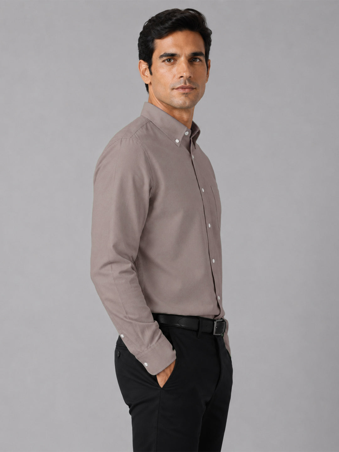 New Brown Oxford Cotton Shirt For Men