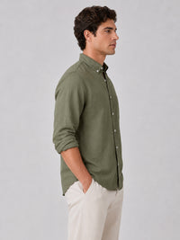 Olive Linen Shirt For Men