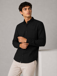 Black Linear Linen Shirt