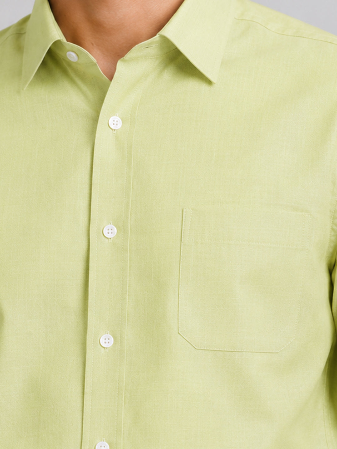 Lime Green Formal Oxford Cotton Shirt For Men