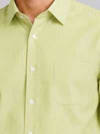 Lime Green Formal Oxford Cotton Shirt For Men