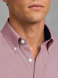 Rose Gold Satin Contrast Collar Shirt for Men