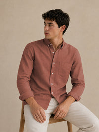 Maroon Down Button Casual Linen Shirt