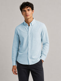 Sky Blue Linear Linen Shirt
