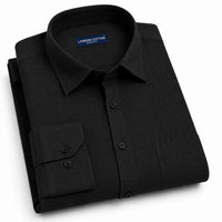 Black Textured Linen Shirt For Men
