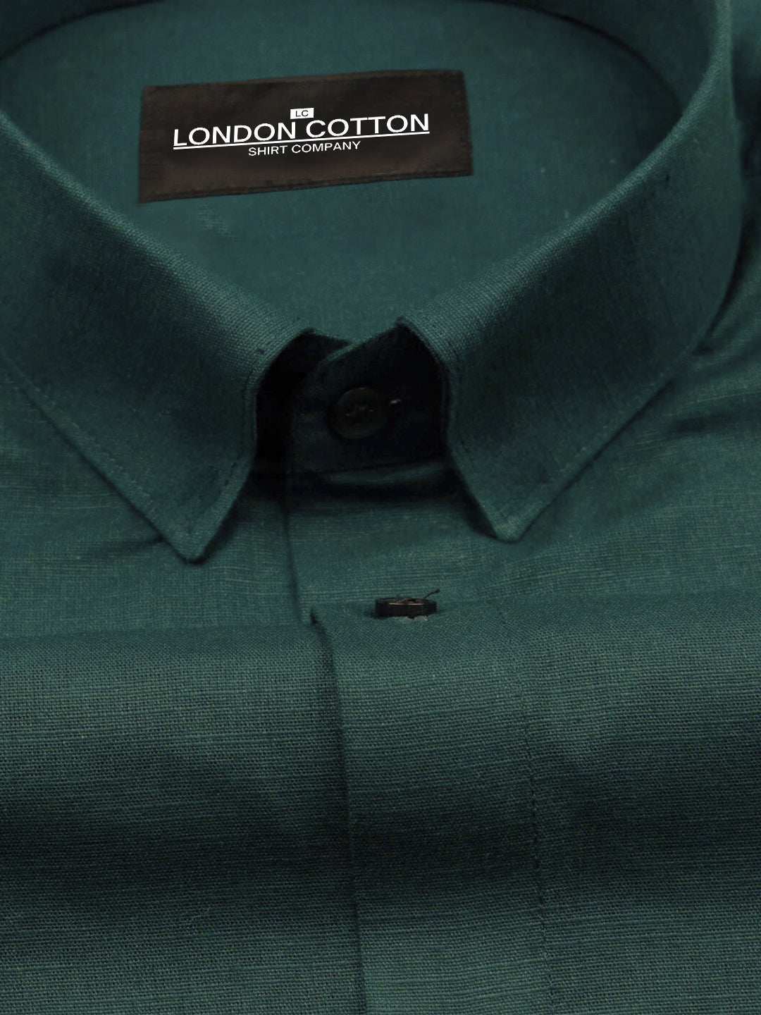 Bottle Green Linear Linen Shirt