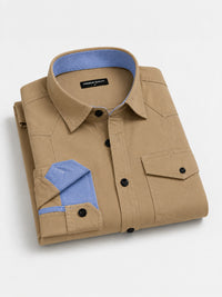 Pack Of 2 Cargo Style Beige & Brown Shirt
