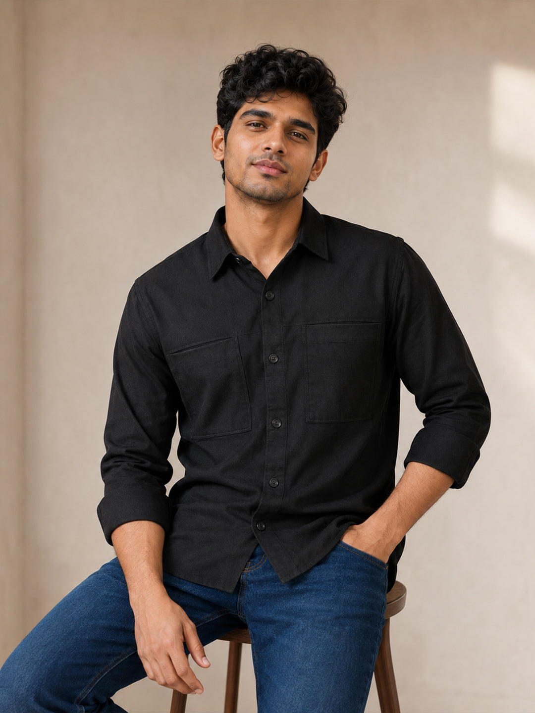 Modern Cargo Black Shirt