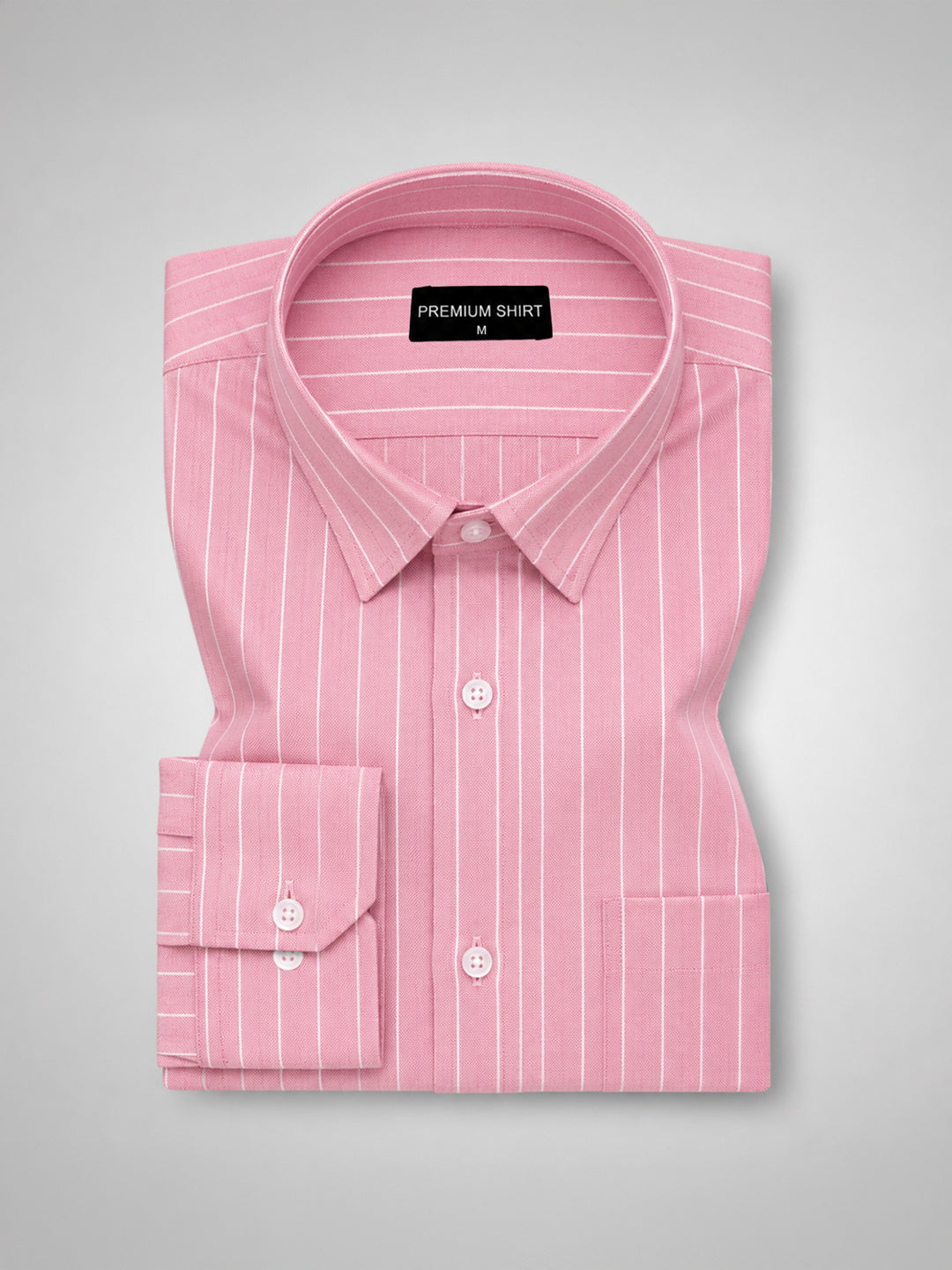 Dark Pink Pinstripe Oxford Shirt For Men