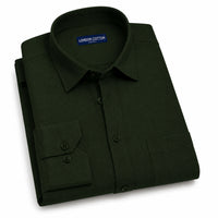 Bottle Green Textured Linen Shirt For Men