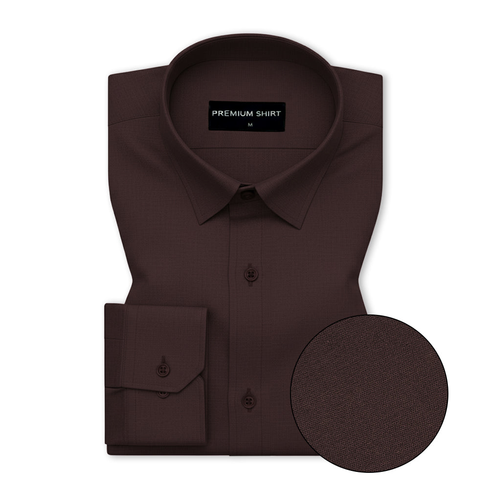 Dusty Brown Oxford Cotton Shirt For Men