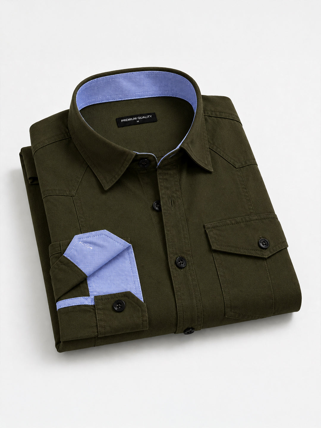 Pack Of 2 Cargo Style Beige & Bottle Green Shirt