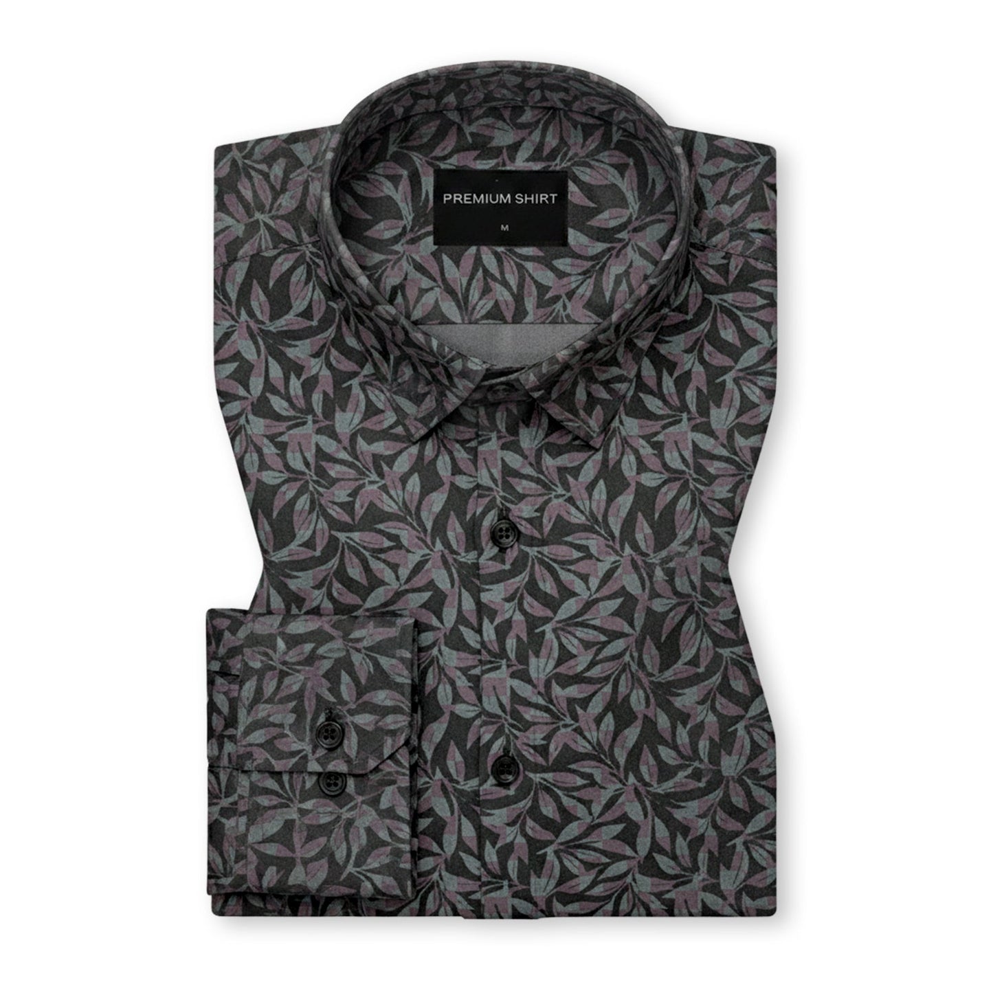 Black Floral Print Party Wear Shirt for Men
