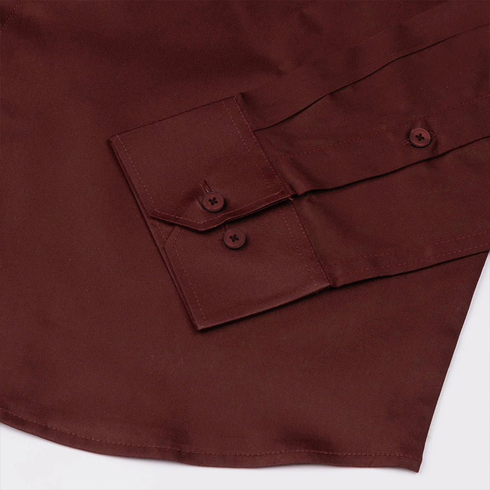300GSM Maroon Premium Satin Shirt for Men