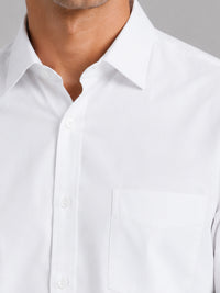 Pearl White Formal Oxford Cotton Shirt For Men