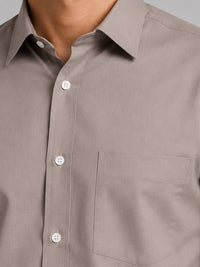Brown Formal Oxford Cotton Shirt For Men