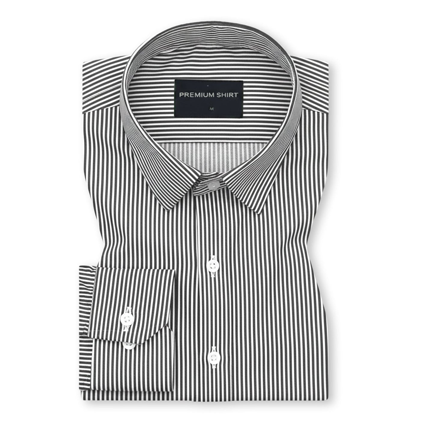 Black Stripes Satin Shirt for Men