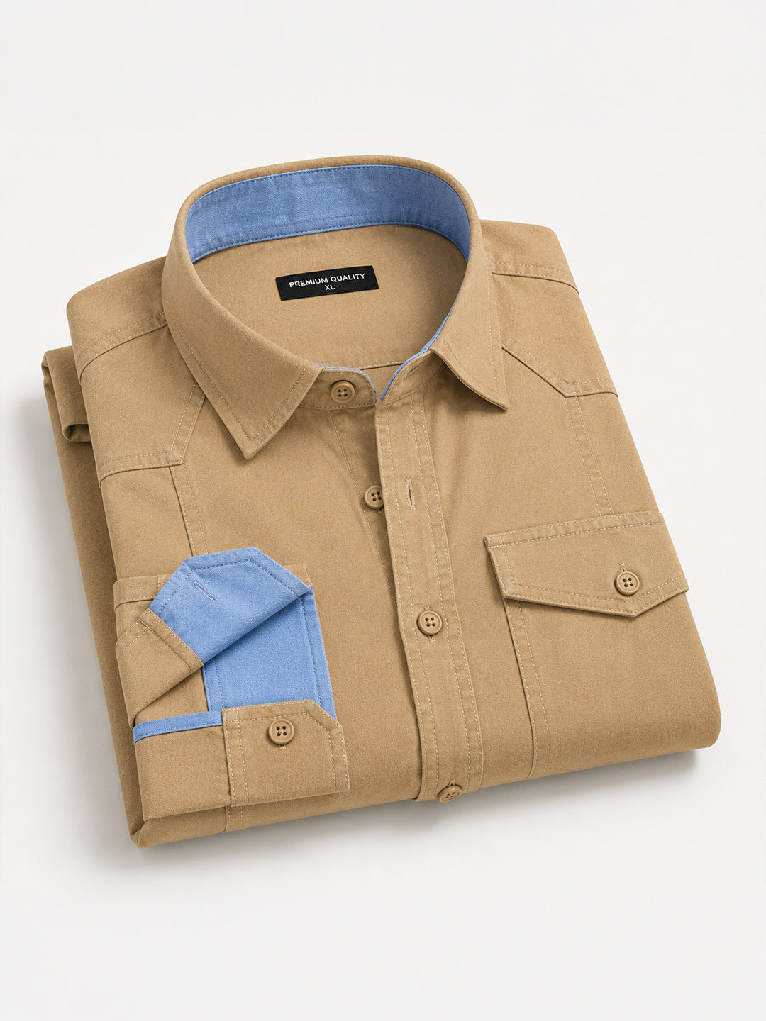 Pack Of 2 Cargo Style Olive & Cream Shirt