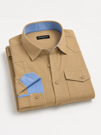 Pack Of 2 Cargo Style Olive & Cream Shirt