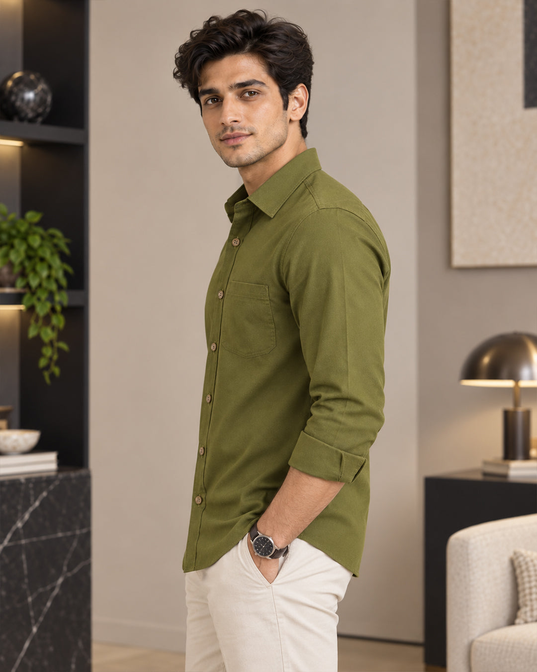 Classic Olive Cargo Shirt