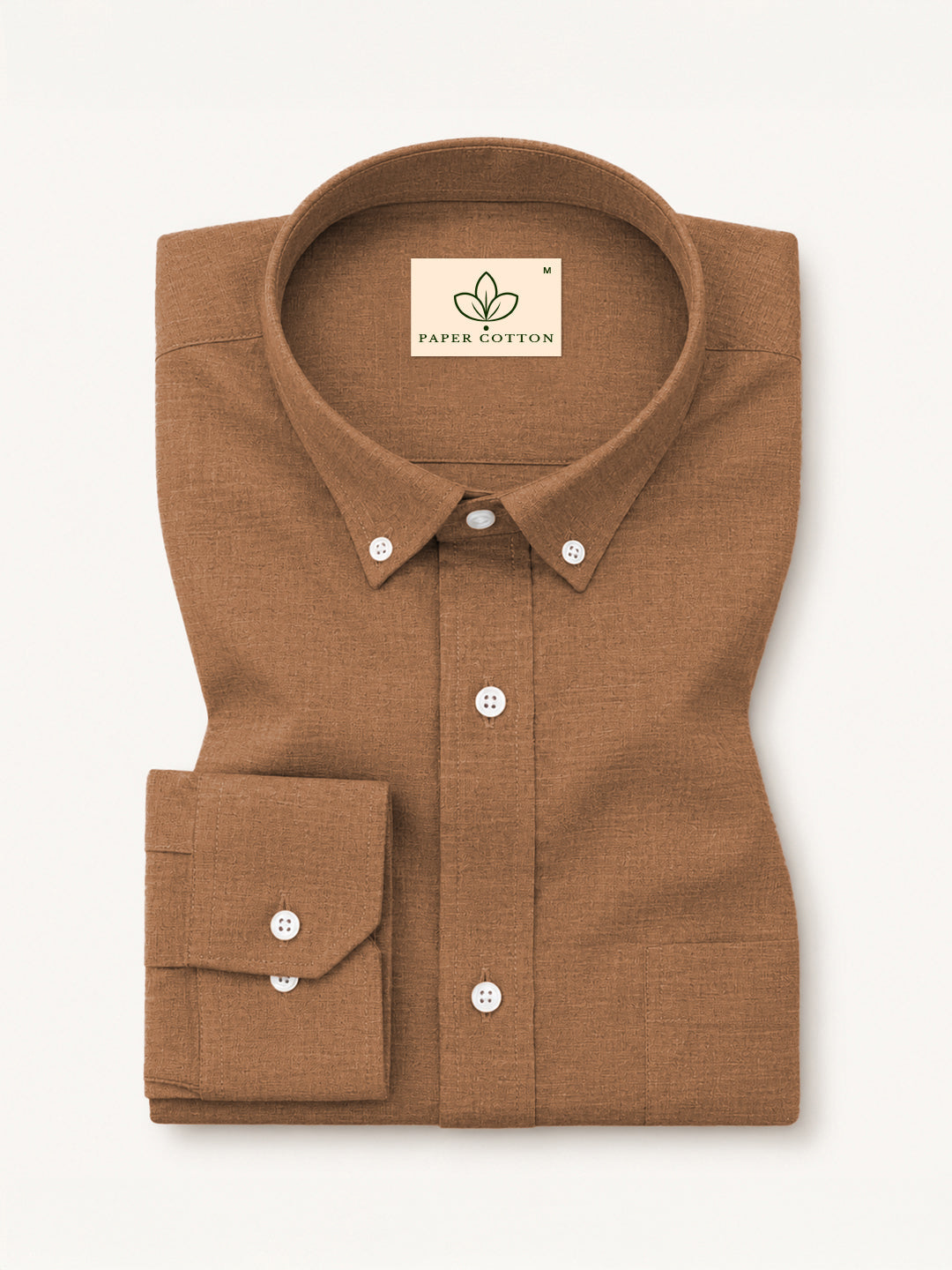 Dusty Brown Down Button Casual Linen Shirt