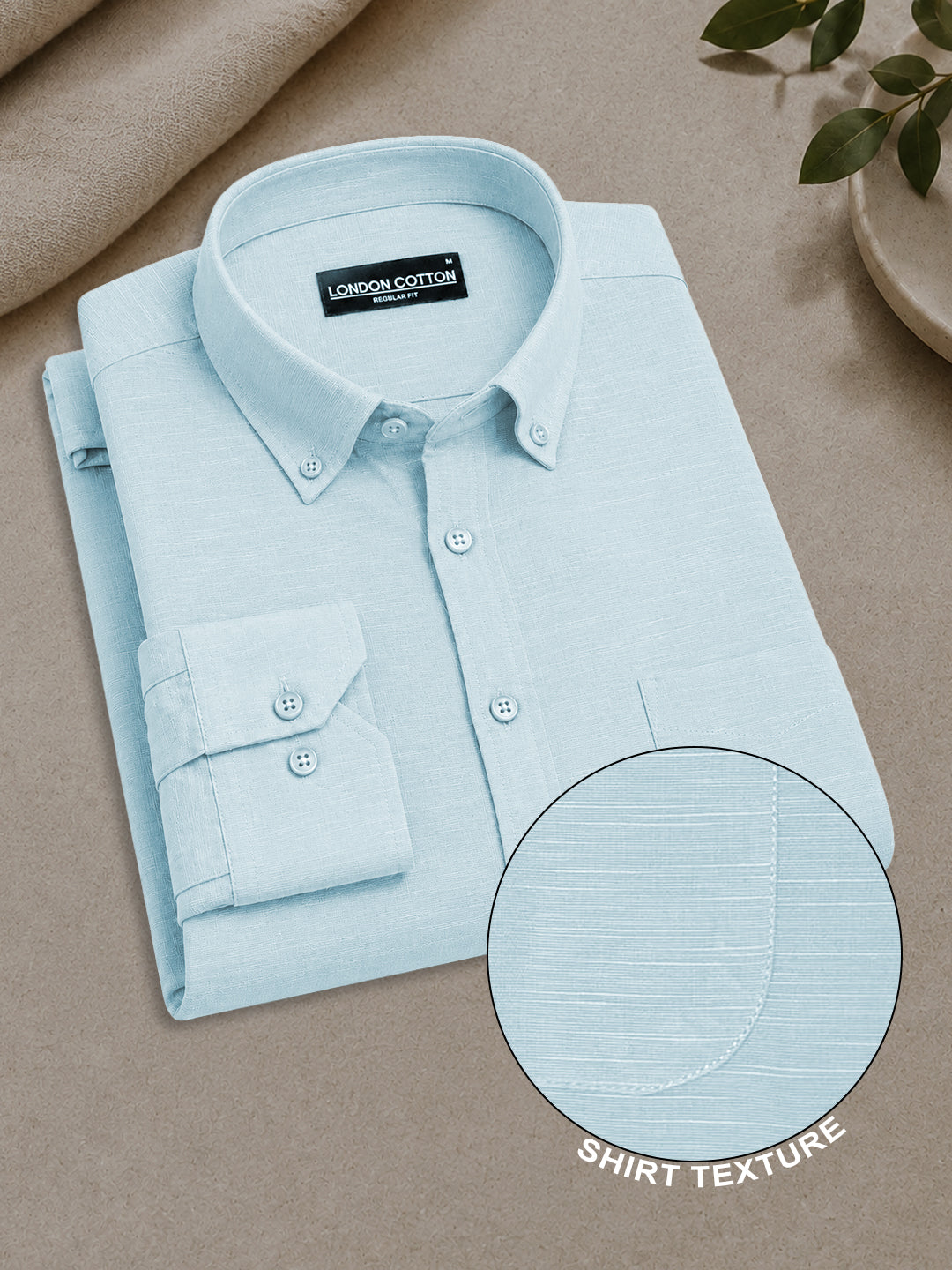 Navy Blue & Sky Blue Linear Linen Pack of 2 Shirt