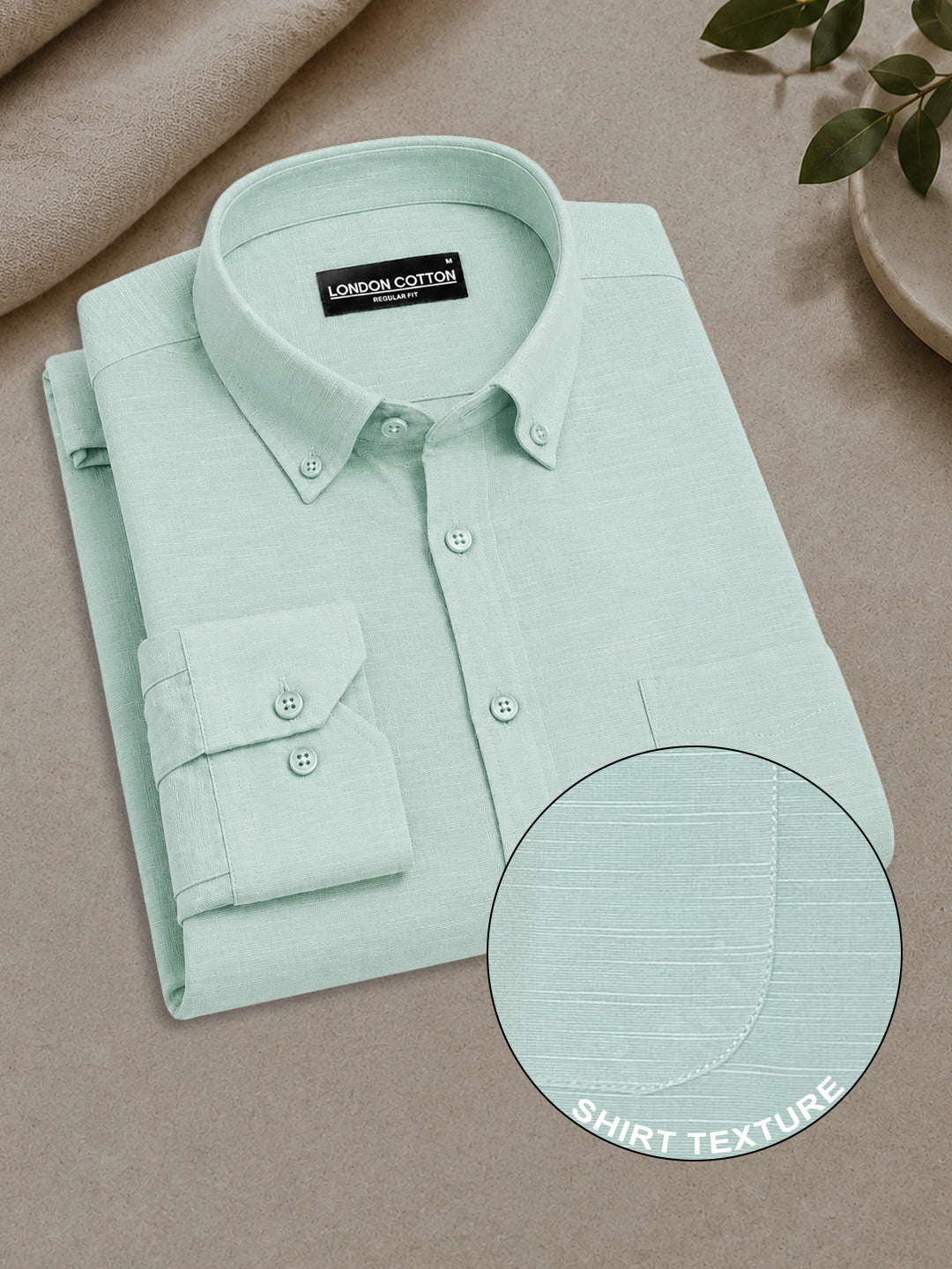 Peach & Turkish Blue Linear Linen Pack of 2 Shirt