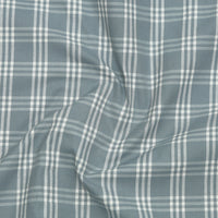 Frosted Teal Classic Check Paper Cotton Shirt For Men