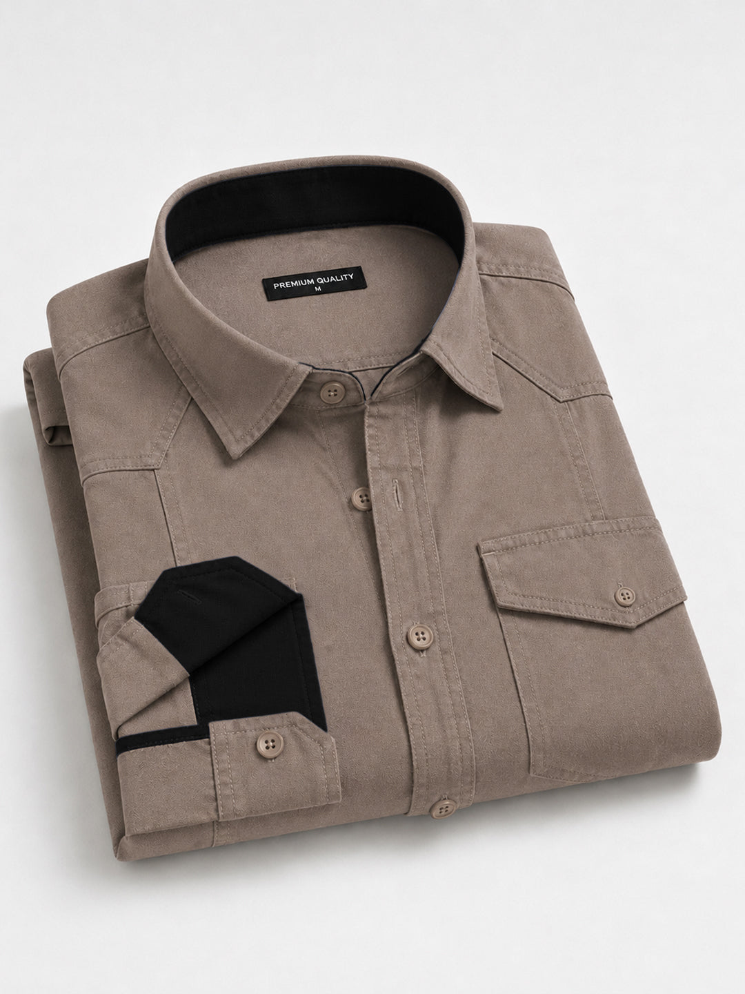 Pack Of 2 Cargo Style Khaki & Bottle Green Shirt