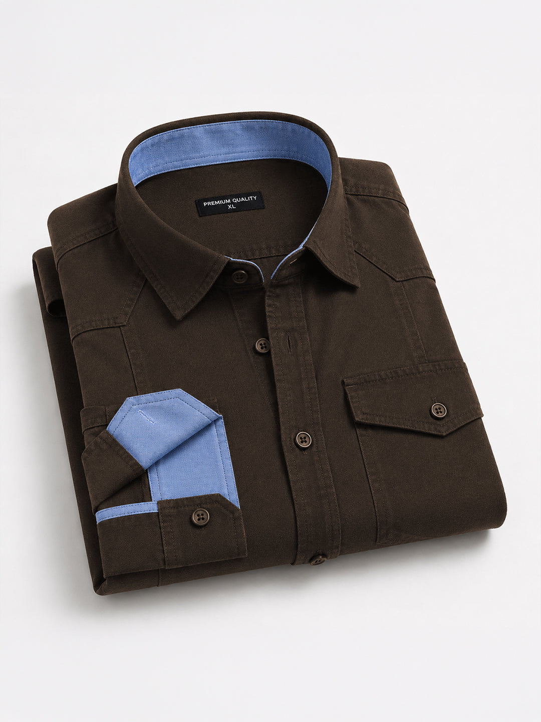Pack Of 2 Cargo Style White & Dark Brown Shirt