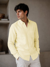 Lemon Down Button Casual Linen Shirt