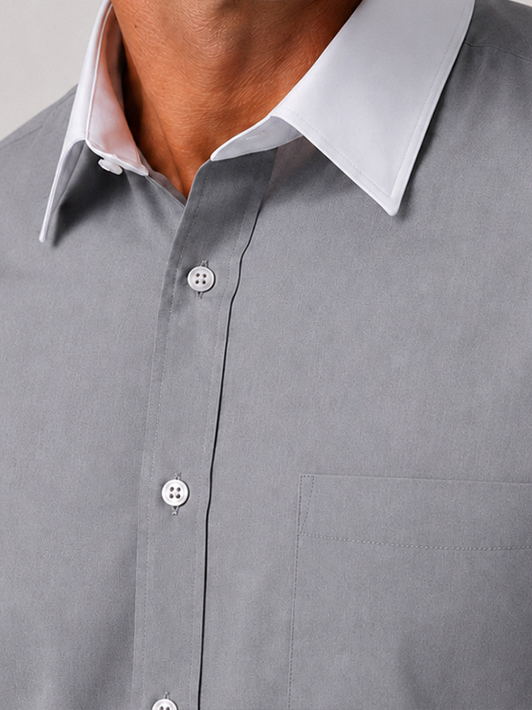 Pack of 2 White Collar Oxford Cotton Shirt For Men (Dark Grey & Denim Blue)