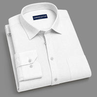 White Textured Linen Shirt For Men