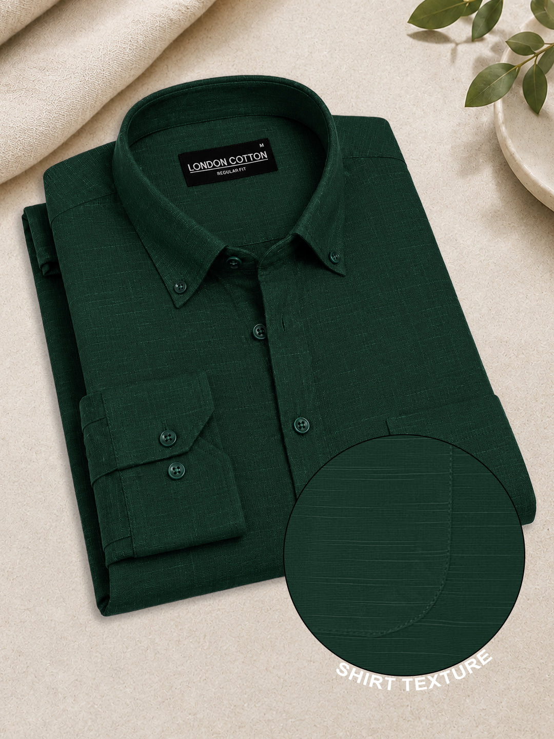 Bottle Green & Sage Linear Linen Pack of 2 Shirt