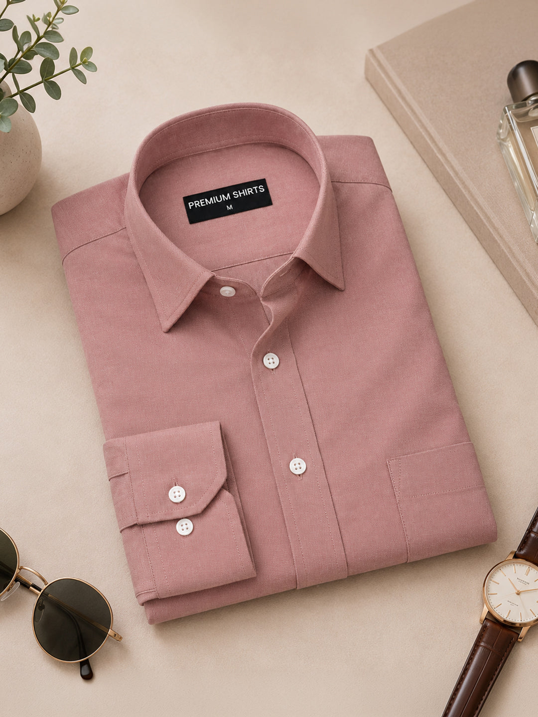 Maroon Formal Oxford Cotton Shirt For Men